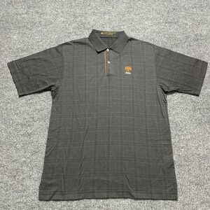 Joey Rodolfo 1879 Mens Polo Shirt Size XL Brown Plaid Cotton Short Sleeve